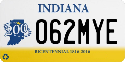 IN license plate 062MYE