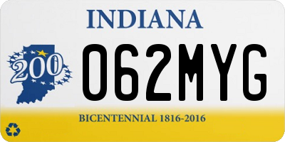 IN license plate 062MYG