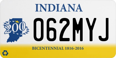IN license plate 062MYJ