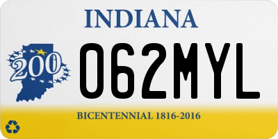 IN license plate 062MYL