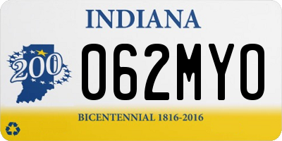 IN license plate 062MYO