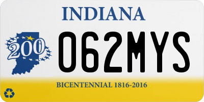 IN license plate 062MYS