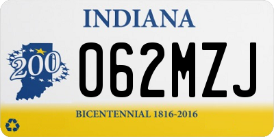 IN license plate 062MZJ