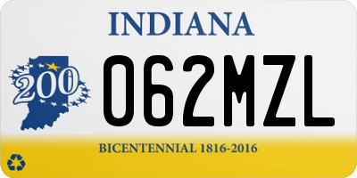 IN license plate 062MZL