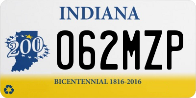 IN license plate 062MZP