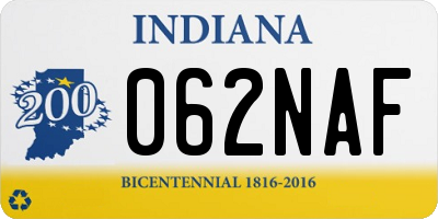 IN license plate 062NAF