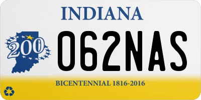 IN license plate 062NAS