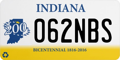IN license plate 062NBS