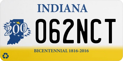 IN license plate 062NCT