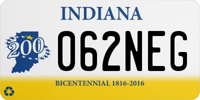 IN license plate 062NEG
