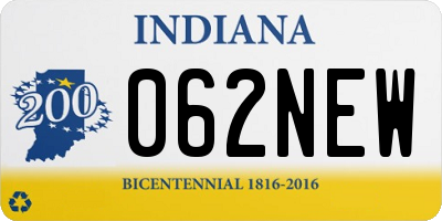 IN license plate 062NEW