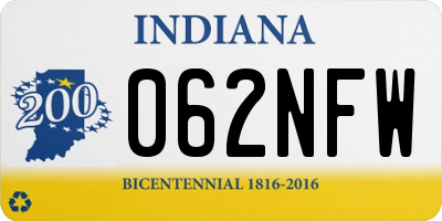 IN license plate 062NFW
