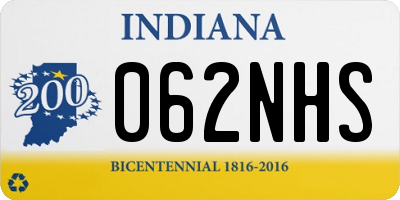 IN license plate 062NHS
