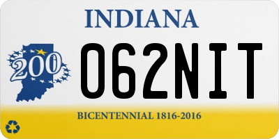 IN license plate 062NIT