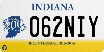 IN license plate 062NIY