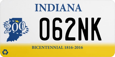 IN license plate 062NK