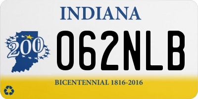 IN license plate 062NLB