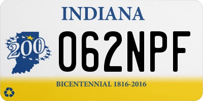 IN license plate 062NPF