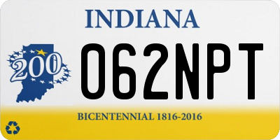 IN license plate 062NPT