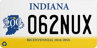 IN license plate 062NUX