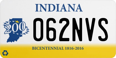 IN license plate 062NVS
