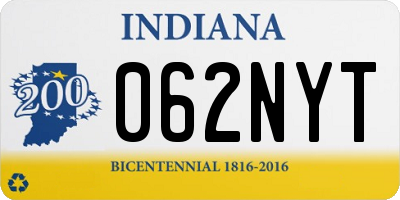 IN license plate 062NYT