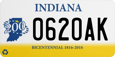 IN license plate 062OAK