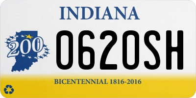 IN license plate 062OSH