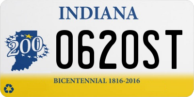 IN license plate 062OST