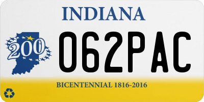 IN license plate 062PAC