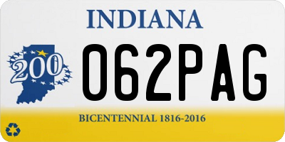 IN license plate 062PAG