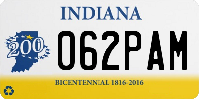 IN license plate 062PAM