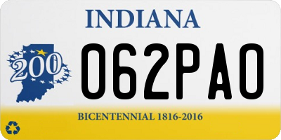 IN license plate 062PAO
