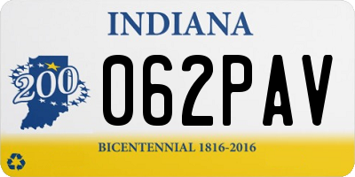 IN license plate 062PAV