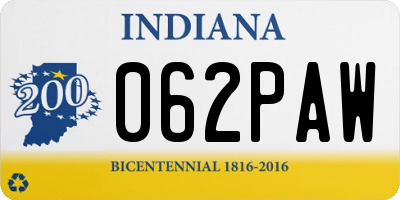 IN license plate 062PAW