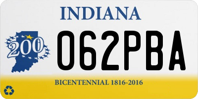 IN license plate 062PBA