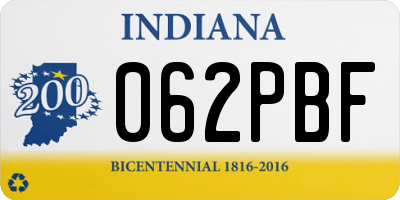 IN license plate 062PBF