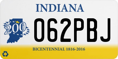 IN license plate 062PBJ