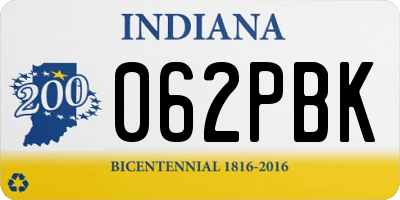 IN license plate 062PBK