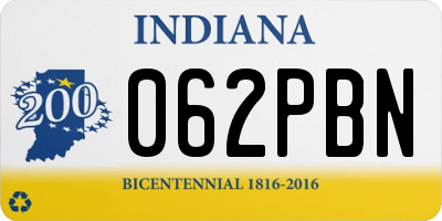 IN license plate 062PBN