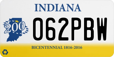 IN license plate 062PBW
