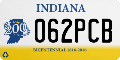 IN license plate 062PCB