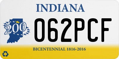 IN license plate 062PCF