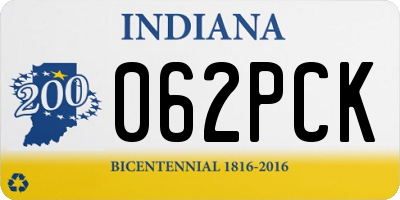 IN license plate 062PCK
