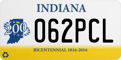 IN license plate 062PCL