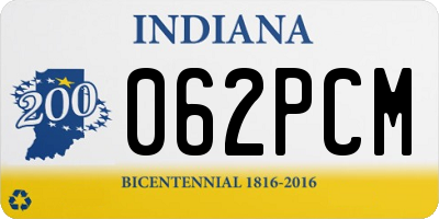 IN license plate 062PCM