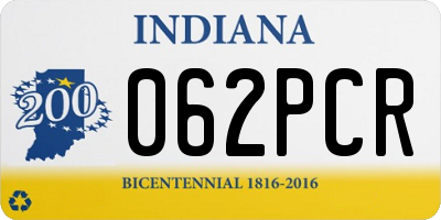 IN license plate 062PCR