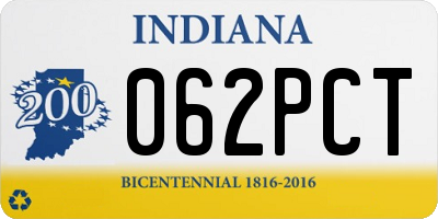 IN license plate 062PCT