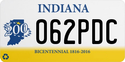 IN license plate 062PDC