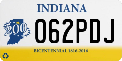 IN license plate 062PDJ